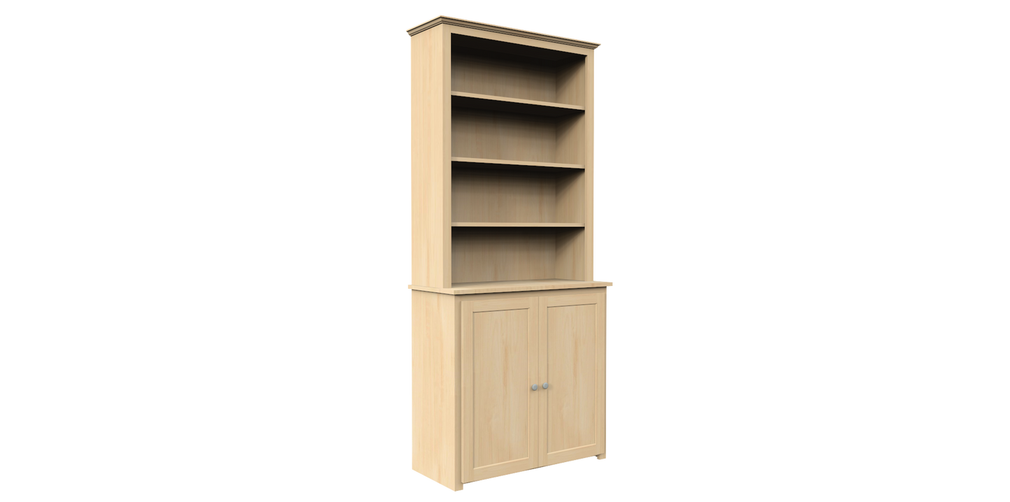 Berkshire Plymouth Stepback Bookcase Hutch