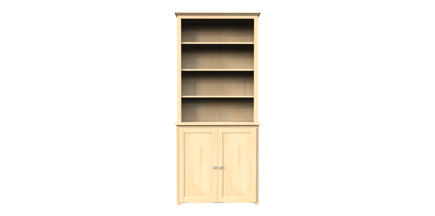 Berkshire Plymouth Stepback Bookcase Hutch