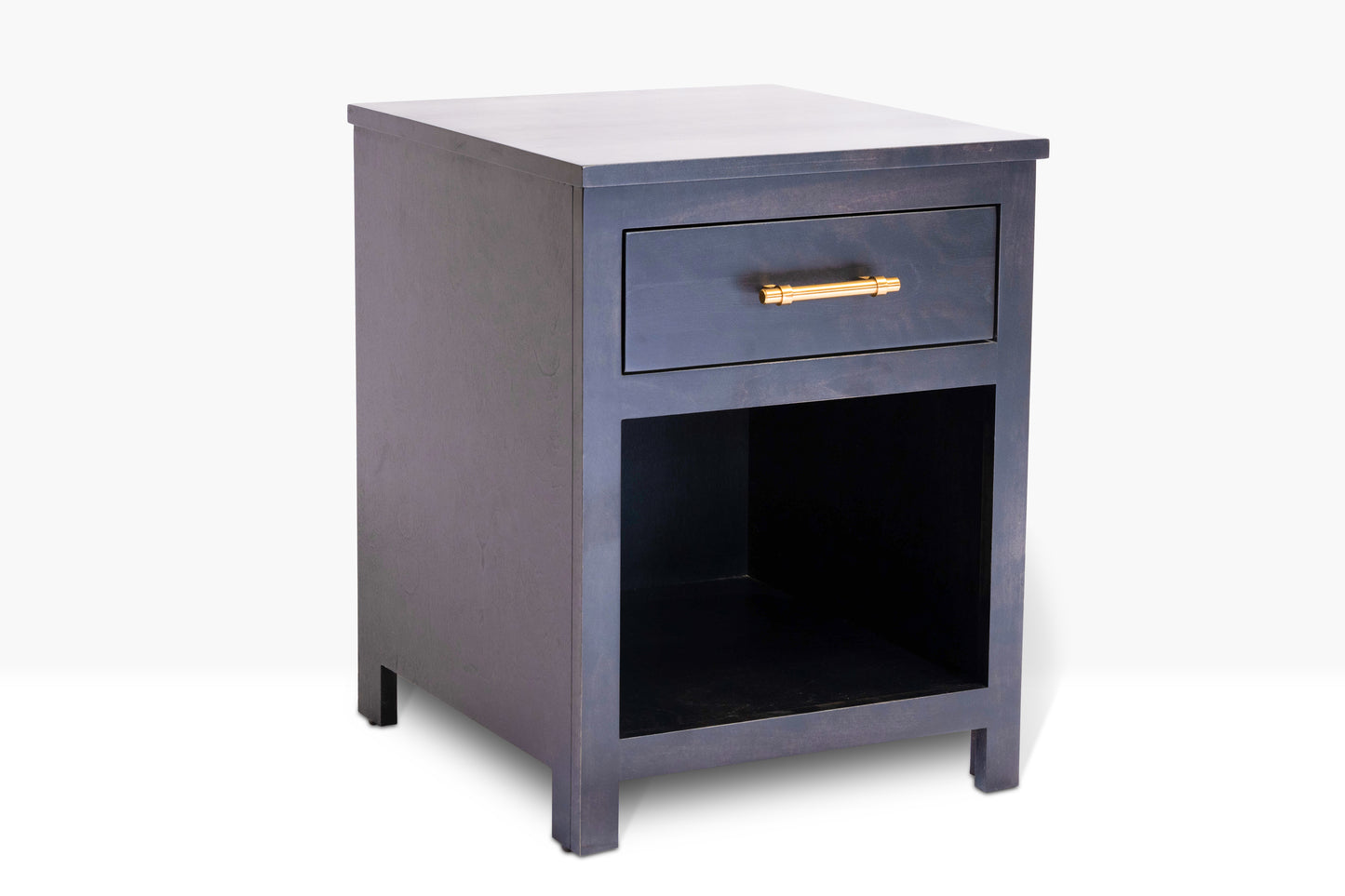 Acadia Tremont One Drawer Nightstand features birch construction and full extension glides. Pictured in Nitefall finish.
