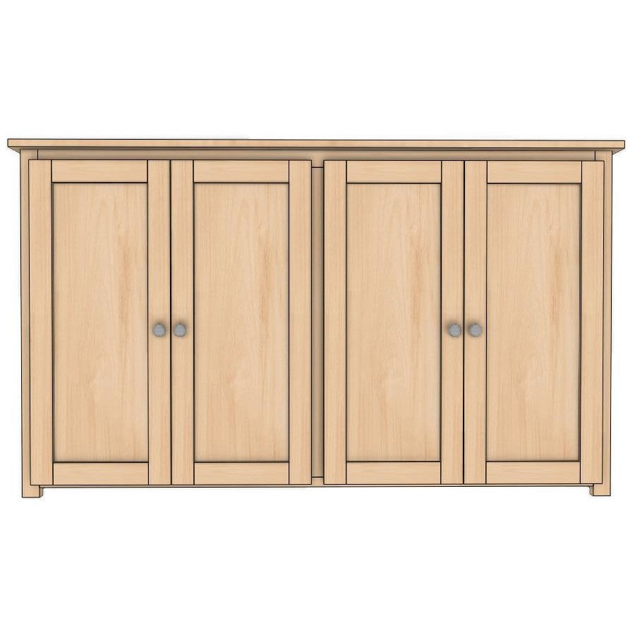 Berkshire Shaker Sideboard Cabinet is built in birch and features adjustable shelving.