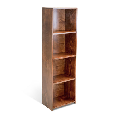 Country Pine Evergreen Bookcase shown from a side angle to highlight construction.
