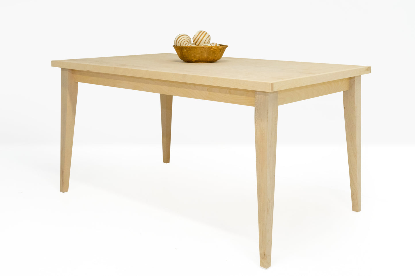 Berkshire Dining Table, shown unfinished from a front angle.