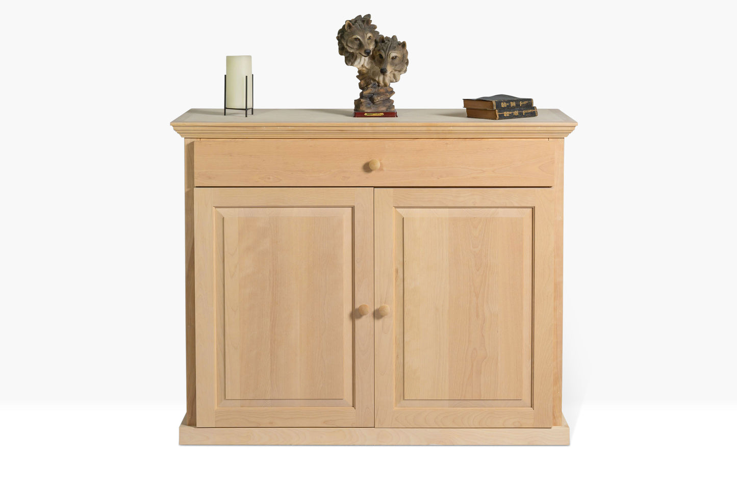 Berkshire Dover Cabinet with Drawer built in birch with adjustable shelving and one drawer. Shown unfinished.