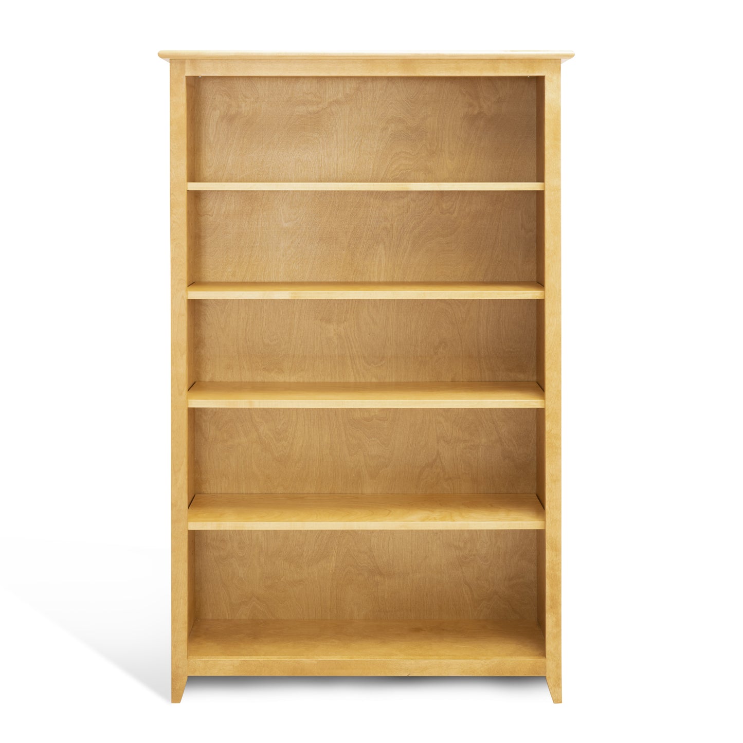 Acadia Shaker Bookcase built with birch featuring shelves that are adjustable. Shown in Autumn Gold finish.