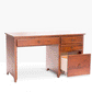 Acadia Shaker Student Desk with File Drawer shown with all drawers open to highlight storage space. Pictured in Cherry finish.
