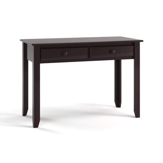 Acadia Shaker Writing Desk features two drawers and birch construction.  Shown in Black Finish.