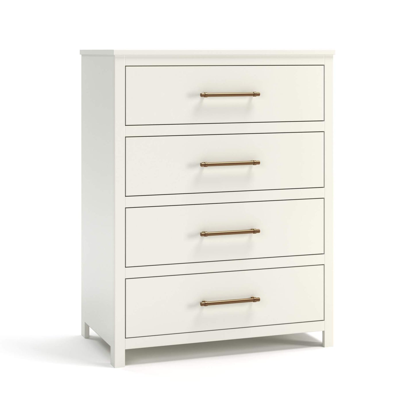 Acadia Tremont Chest with four drawers, built in birch. Shown in White finish.