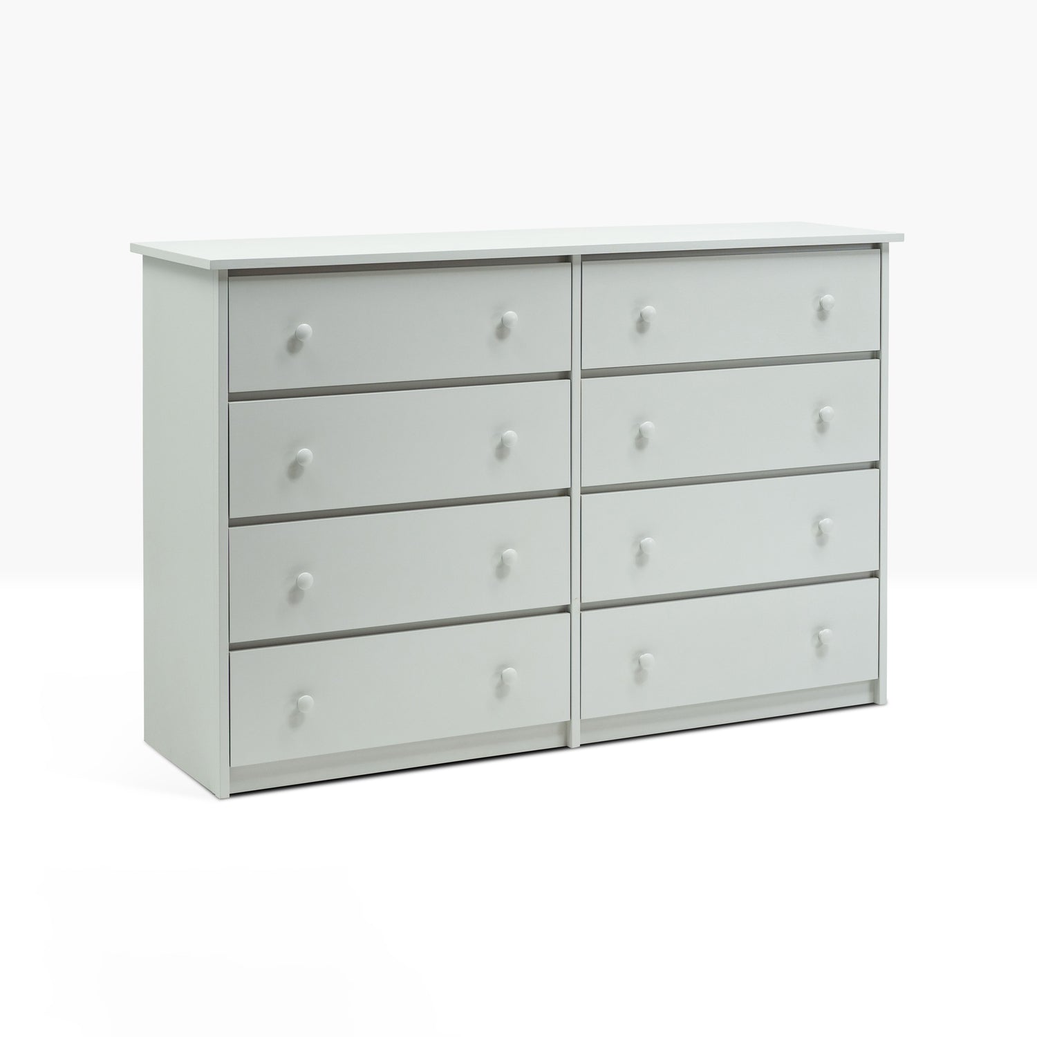 Berkshire Basic Dresser is built with birch and features eight standard drawers. Pictured in Stonington Gray