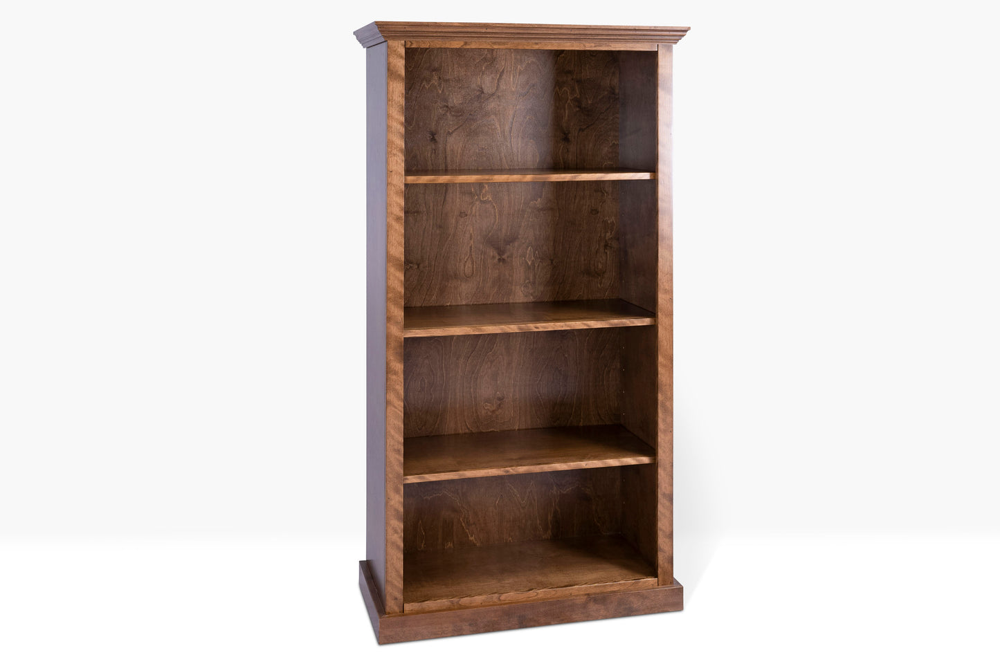 Berkshire Dover Bookcase, built in birch with adjustable shelves, shown in Toffee finish.