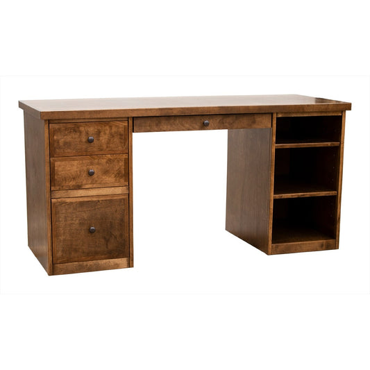 Berkshire Home Desk Is constructed in birch and features four drawers and adjustable shelving. Shown in Toffee finish.
