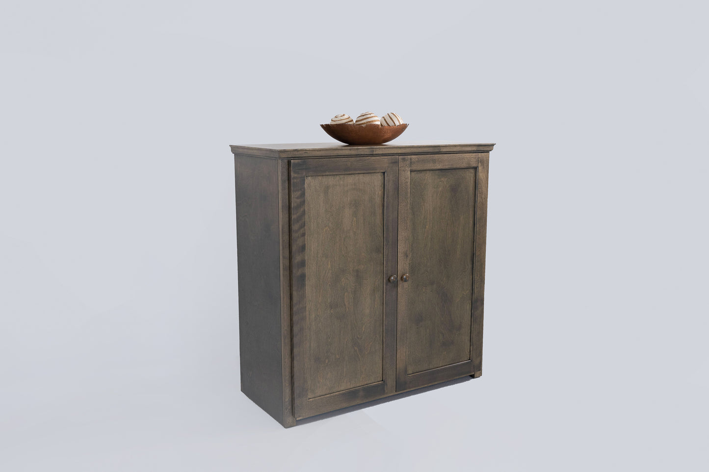 Berkshire Plymouth Cabinet is built from birch hardwood and is shown in Foggy Oak finish.