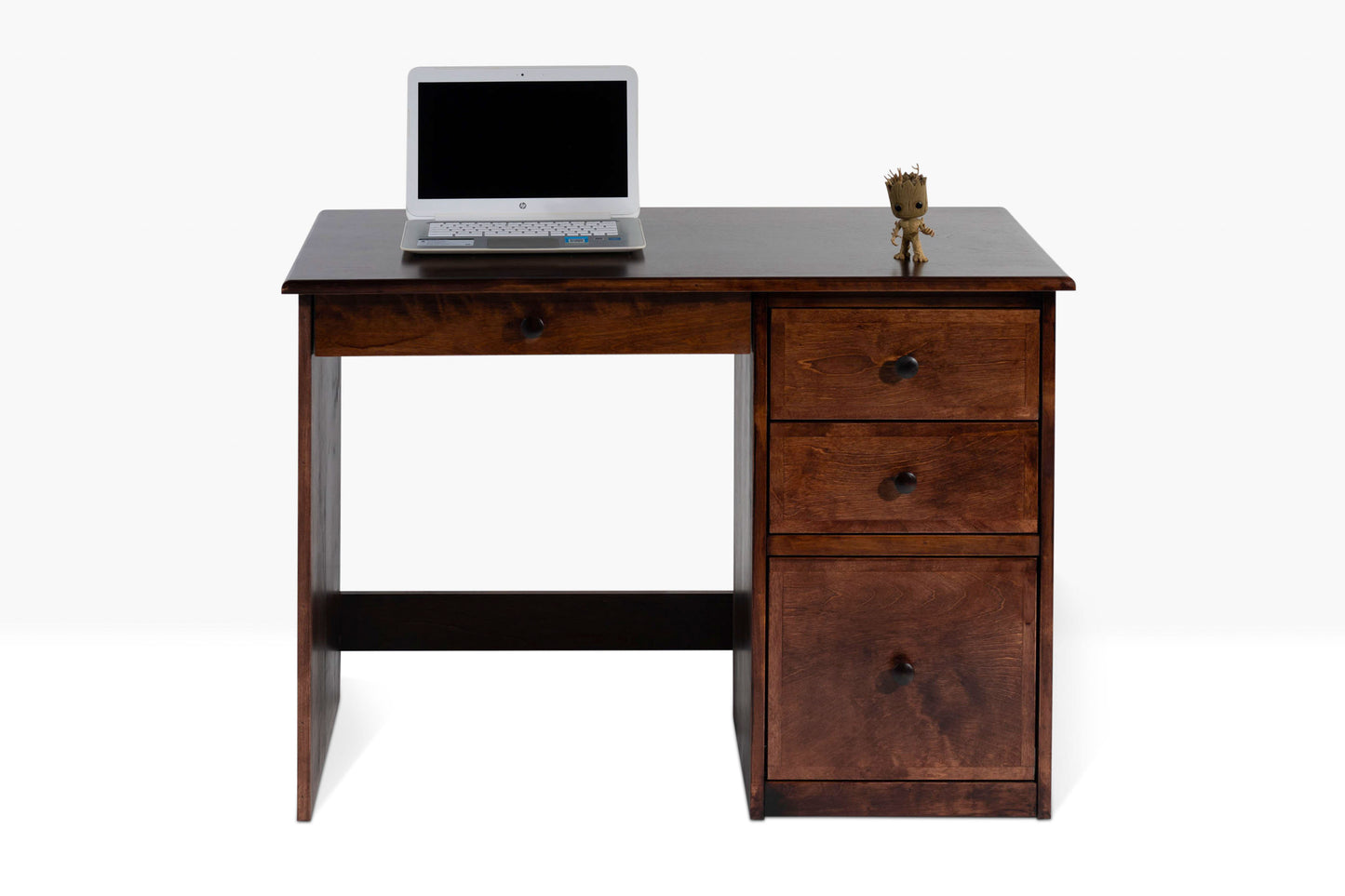 Berkshire Student Desk with Drawers shown in Rosewood finish, featuring four drawers with birch construction. 