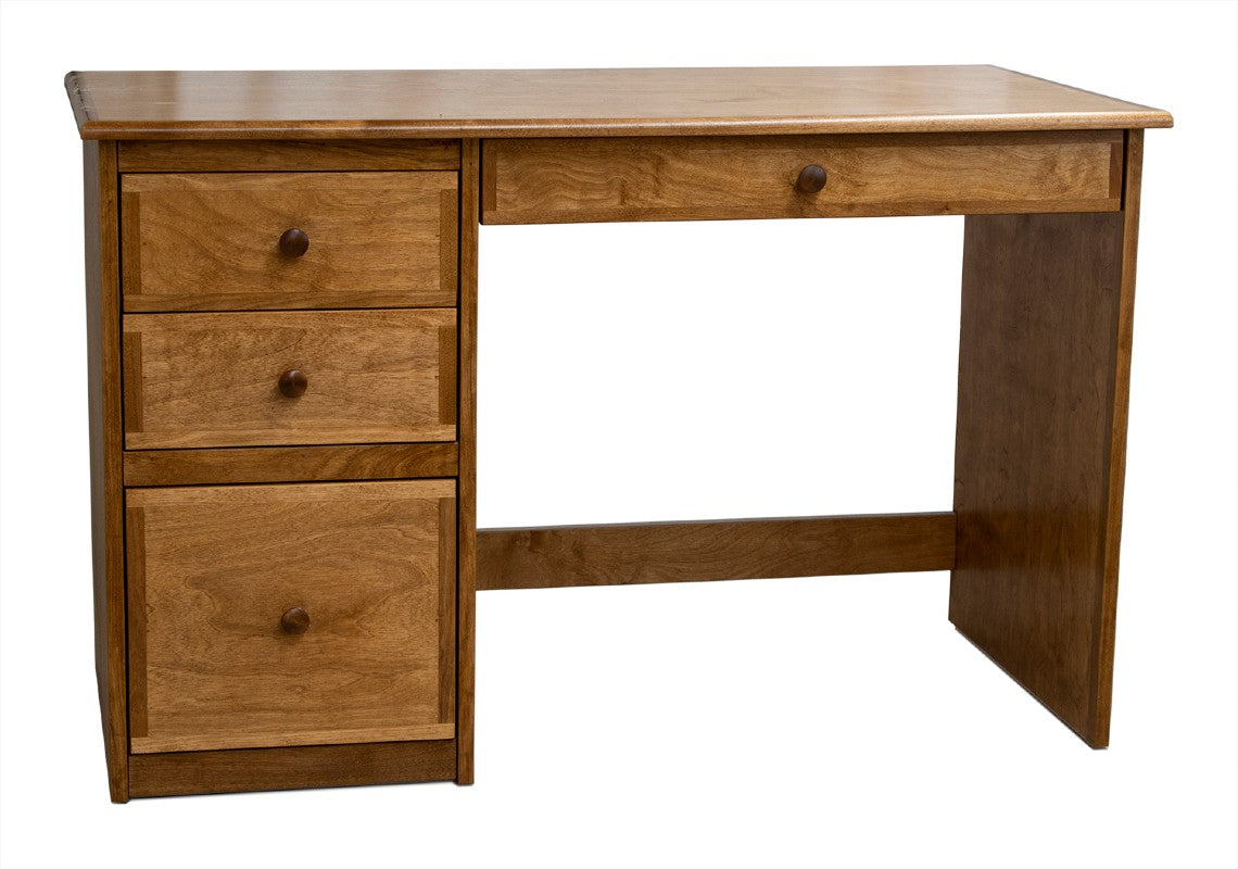 Berkshire Student Desk with Drawers shown in country pine finish. Built from birch and features four drawers.