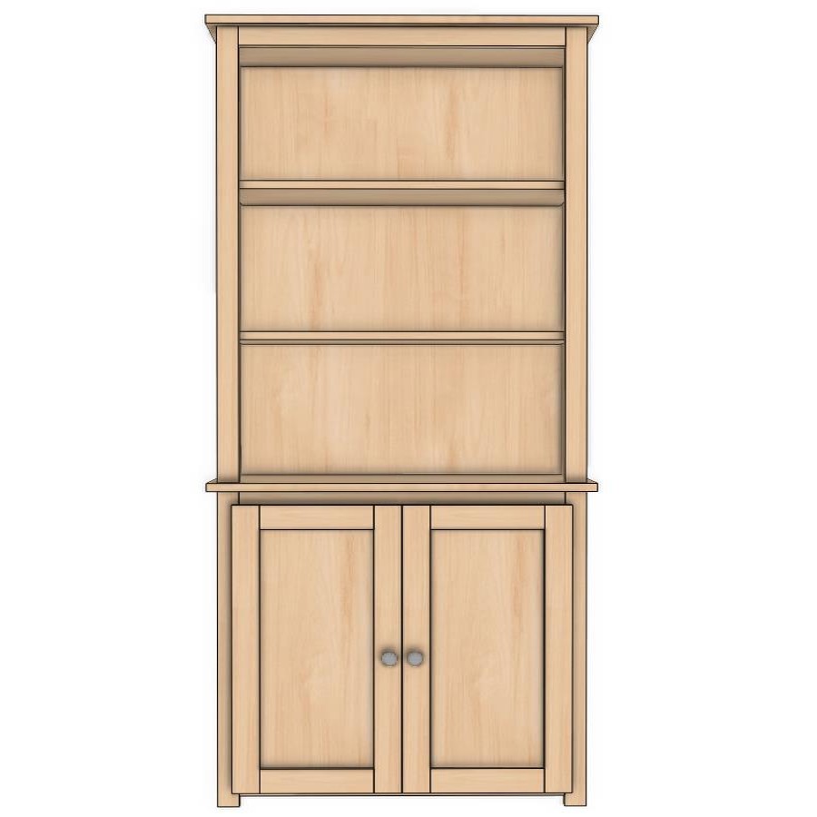 Berkshire Shaker Bookcase Hutch is built with birch and features adjustable shelving. 