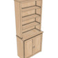 Berkshire Shaker Stepback Bookcase Hutch features adjustable shelving and birch construction. Shown from an angle to highlight shelving space.