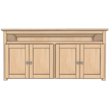 Berkshire Shaker TV Cabinet features adjustable shelving and birch construction. 
