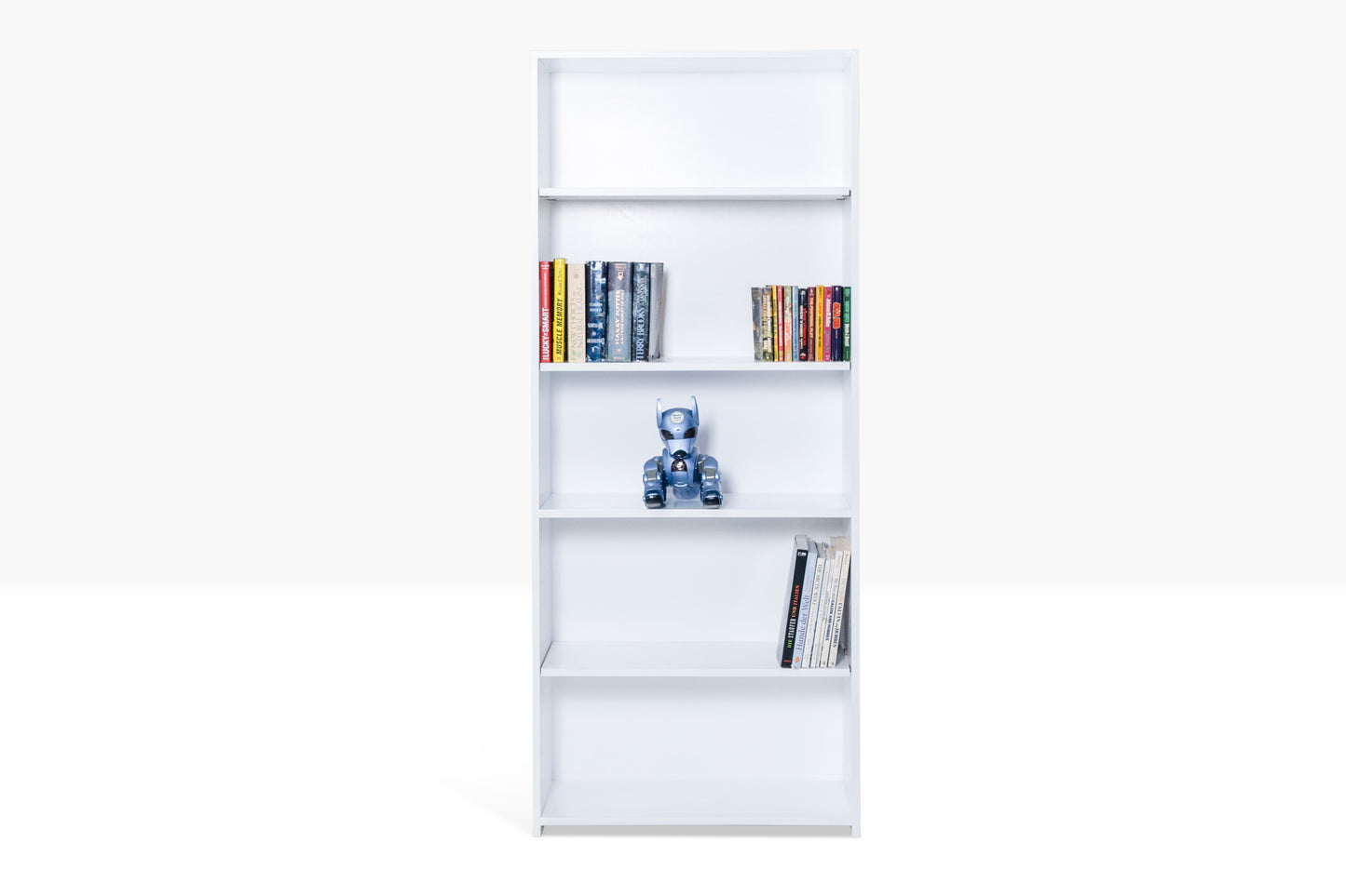 Berkshire Traditional Bookcase features adjustable shelving and birch construction. Shown in Bright White finish.