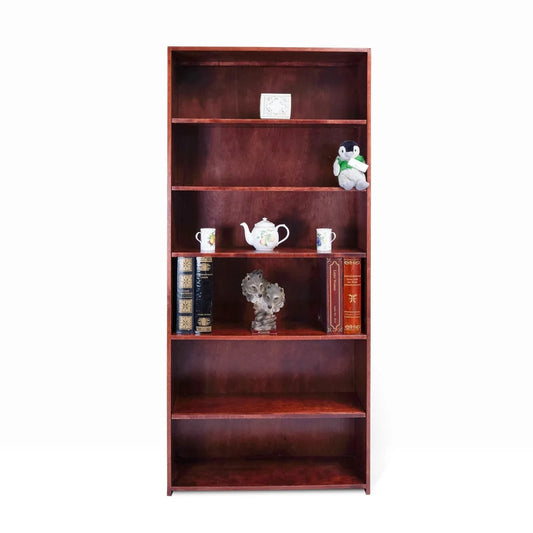 Berkshire Traditional Bookcase is constructed from birch and features adjustable shelving. Shown in Classic Redwood finish.
