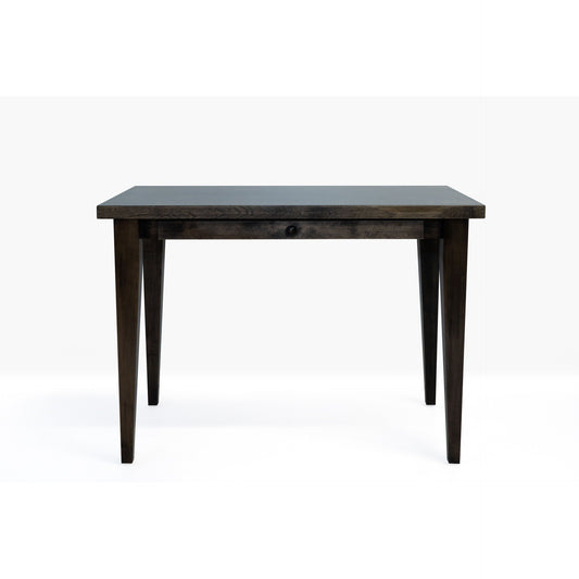 Berkshire Writing Desk is built from birch and features a full extension wide drawer. Shown in Charcoal finish.