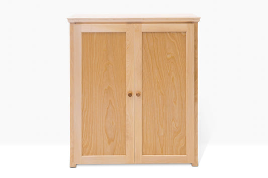Berkshire Plymouth Cabinet Twelve inches deep, shown in unfinished birch with crown moulding.
