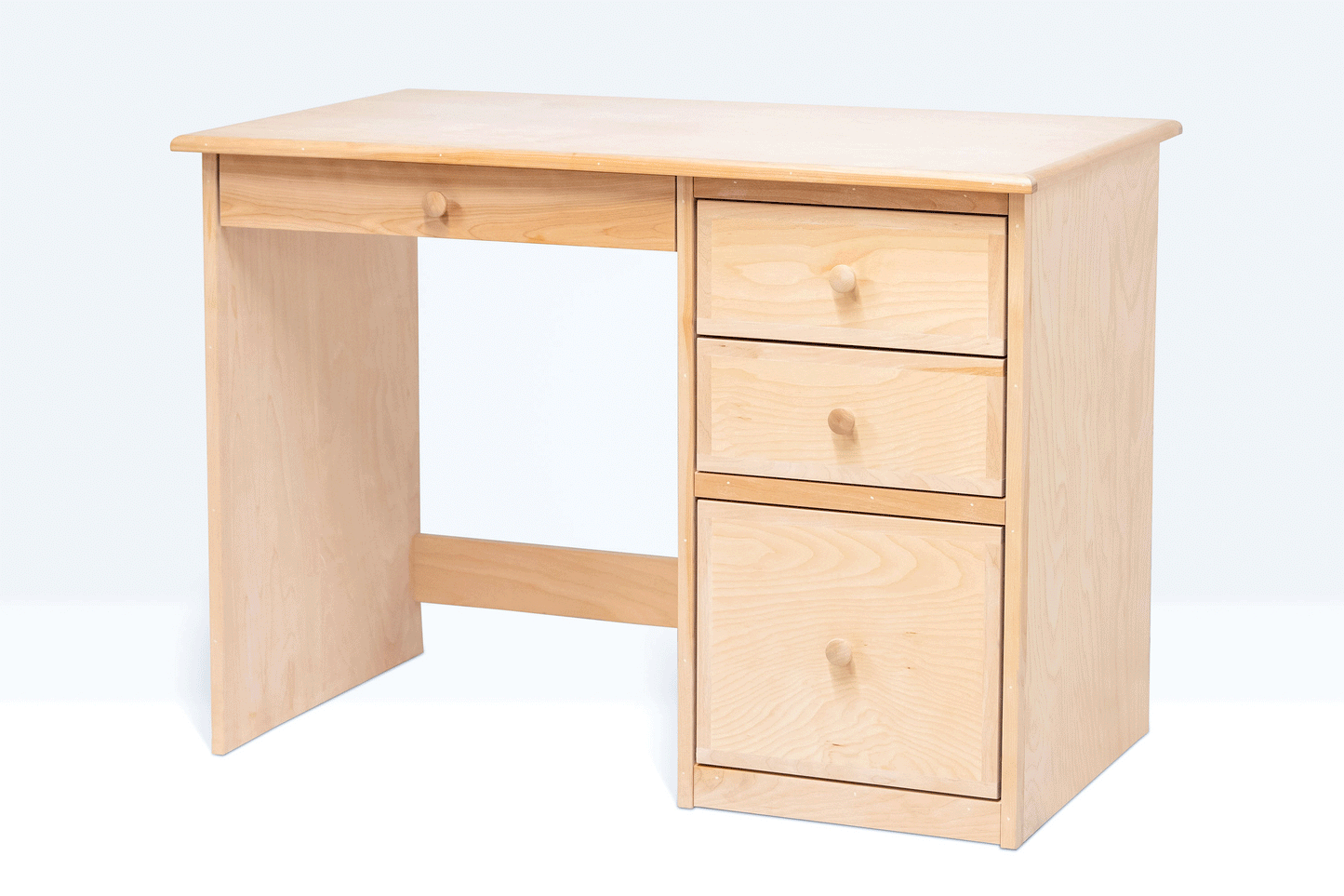 Berkshire Student Desk with Drawers shown with Drawers open to highlight storage space.