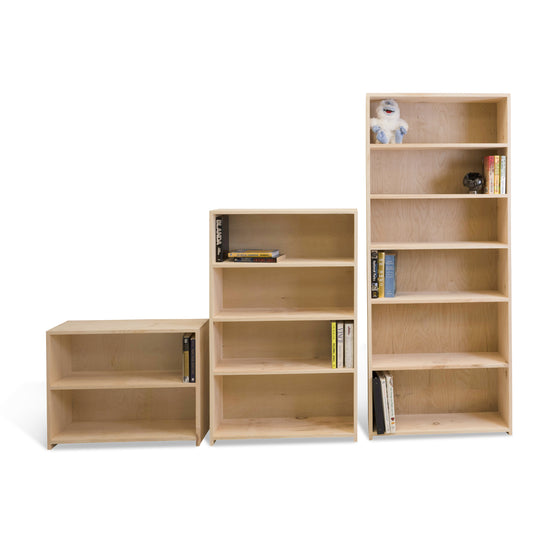 Several Evergreen Bookcase of different sizes. all with 9-1/4" depth and unfinished. 