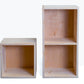 Evergreen Single and Double cube, shown unfinished and built from pine.