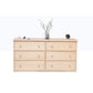 Evergreen Dresser Is built from pine and birch, and is shown unfinished.