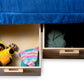 Two Evergreen Under Bed Drawers shown with items to give example to storage space available.